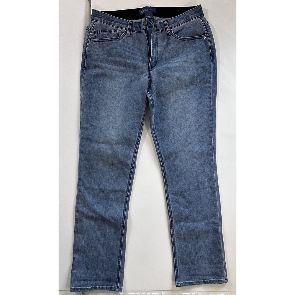 Democracy Absolution Jeans Womens 12 Distressed Blue Stretch Mid Rise Ankle